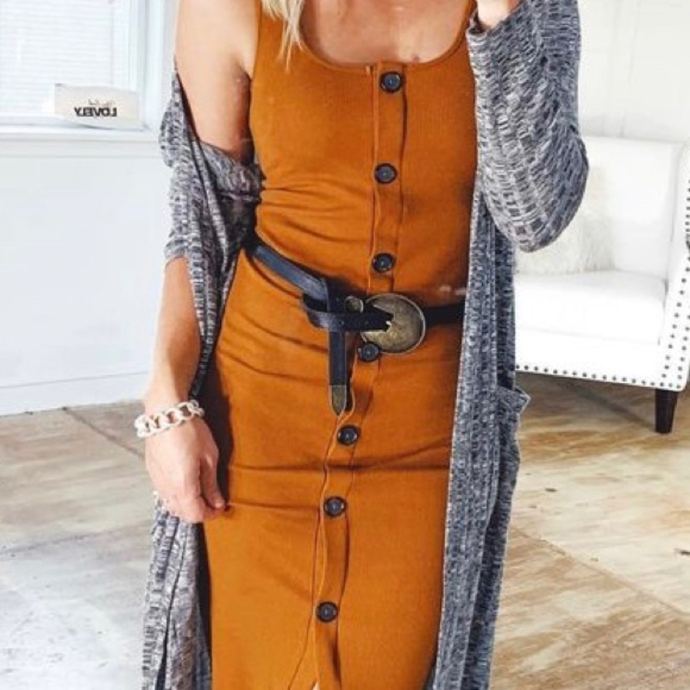 Ribbed Fall Basic Dress